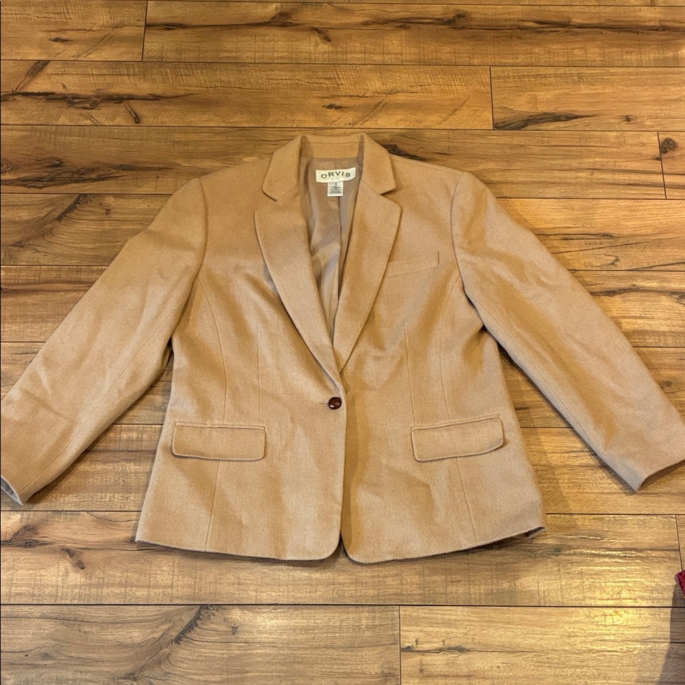 Orvis Women's 100% Camel Hair Single-Button Blazer Staple Wardrobe Piece